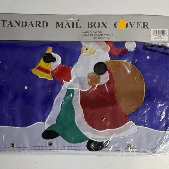 Vintage 1994 CBK Santa Mailbox Cover Christmas 18”x20” Nylon New Sealed - Picture 6 of 7